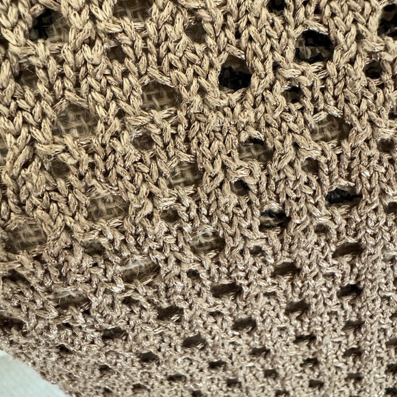 Loft Bronze Metallic Open Weave Sweater - Picture 4 of 4
